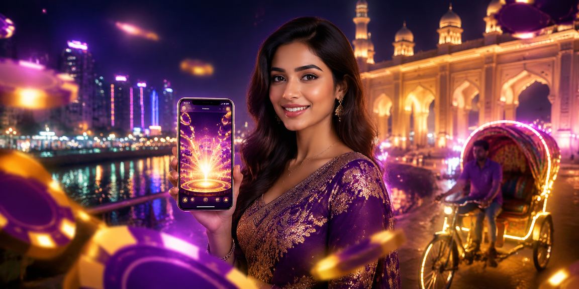 ঢাকার নিয়ন আলোয় মোবাইলে vip apps পেমেন্ট ও গেমিং করছেন একজন তরুণ
