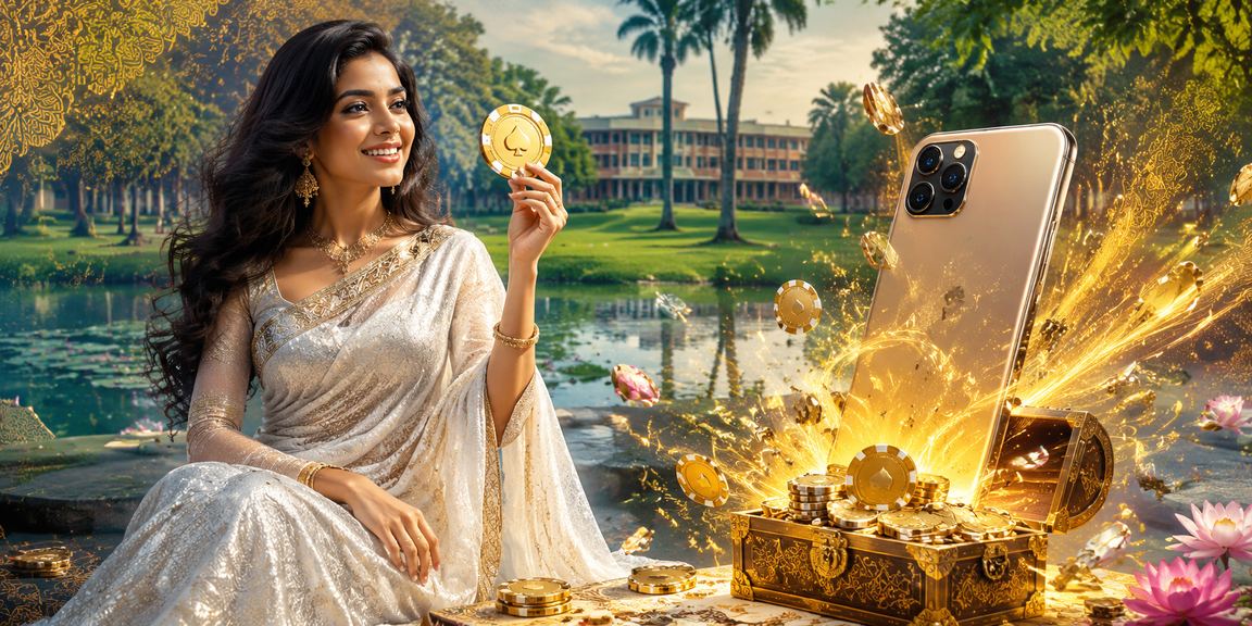 ময়মনসিংহে শাড়ি পরা নারী মোবাইলে vip apps বোনাস ক্লেম করছেন